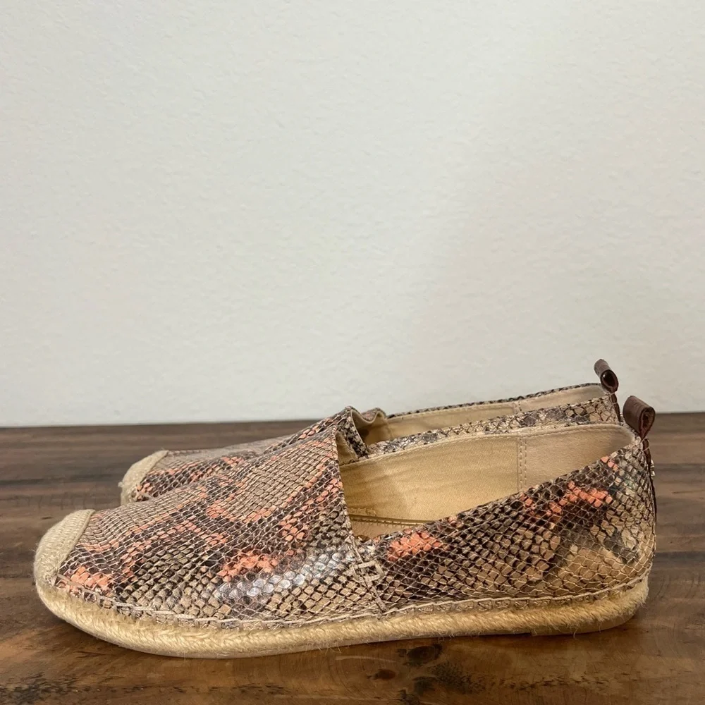 ANTHROPOLOGIE | Sam Edelman Khloe Leather Reptile Print Espadrille Flats. Size 8